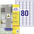 Etikety univerzálne 35,6x16,9mm Avery A4, silne lepivé 20 hárkov
