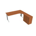 Pracovný stôl Flex, ergo, ľavý, 180x75,5x200,0 (80x40) cm, čerešňa/kov