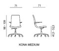Kancelárska stolička Kona, celočalúnená, zelená BN29