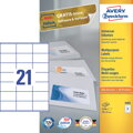 Etikety univerzálne 70x25,4mm Avery A4 100 hárkov