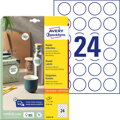 Etikety univerzálne kruhové 40mm Avery A4 10 hárkov