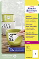 Etikety polyesterové veľmi odolné 210x297mm Avery A4 biele odnímateľné 20 hárkov