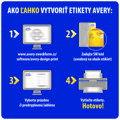 Etikety polyesterové veľmi odolné 45,7x21,2mm Avery A4 biele 20 hárkov
