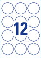 Etikety osemhranné 61x60,3mm Avery 10 hárkov biele