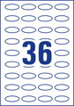 Etikety oválne 40x20mm Avery 10 hárkov biele