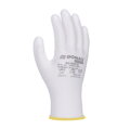 Rukavice pletené, polomáčané DONAU SAFETY PU kat. II biele veľ. 8