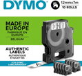 Samolepiaca páska Dymo D1 12 mm biela/čierna, 10ks