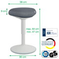 Ergonomická balančná stolička Leitz Ergo na sedenie, svetlo šedá