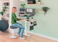Ergonomická balančná stolička Leitz Ergo na sedenie, svetlo šedá
