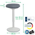 Ergonomická balančná stolička Leitz Ergo na státie, svetlo šedá
