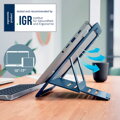 Stojan na notebook nastaviteľný Leitz Ergo hliníkový ultra plochý nastaviteľný, zamatový šedý
