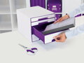 Zásuvkový box Leitz WOW s 5 zásuvkami purpurový