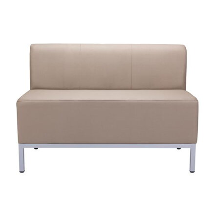 Dvojkreslo Steve, celočalúnené, š. 118 cm, zdravotnícka ekokoža 096, sivá konštrukcia