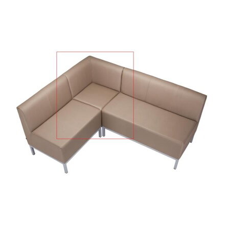 Rohový diel Steve, celočalúnené, š. 80 cm, zdravotnícka ekokoža 096, sivá konštrukcia