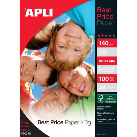 Fotopapier APLI A4 Best Price lesklý 140g 100 hárkov