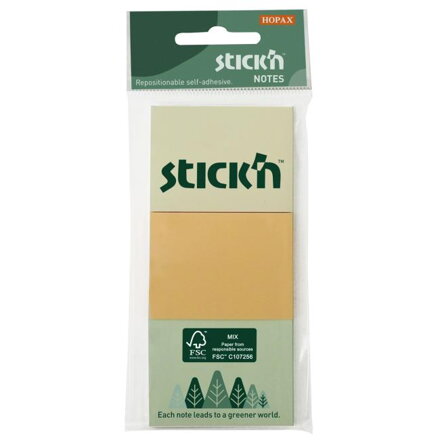 Samolepiaci bloček 38x51mm mix pastelových farieb 3x100 lístkov