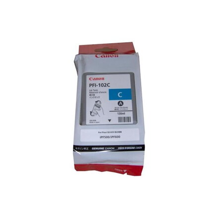 Atramentová náplň Canon PFI-102C pre iPF 500/600/700 LP17/24 cyan (130 ml)