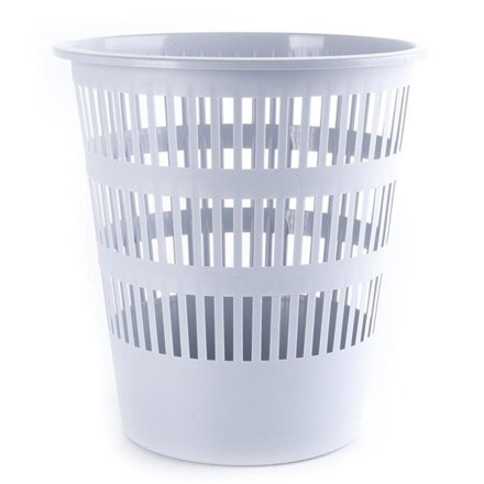 Kôš plastový rebrovaný 12l sivý
