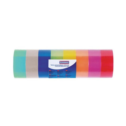 Lepiaca páska DONAU farebná 18 mm x 18 m 8ks mix farieb