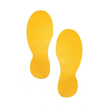Podlahové značenie `STOPY`, žlté, 5 párov