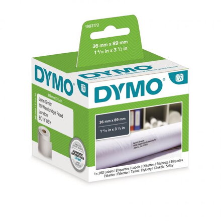 Samolepiace etikety Dymo LW 89x36mm adresné veľké biele 260ks