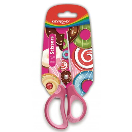 Školské nožnice KEYROAD Tatto Soft blister mix farieb