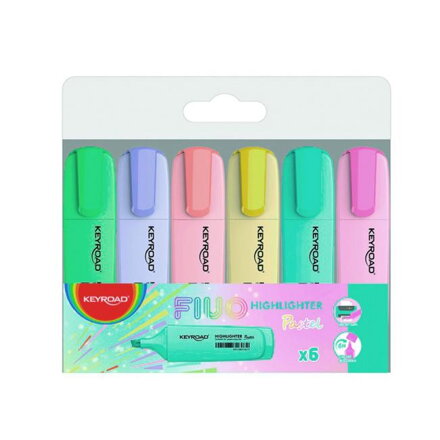 Sada zvýrazňovačov KEYROAD Pastel 6ks