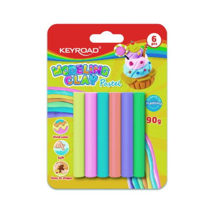 Plastelína KEYROAD 6ks pastel blister mix farieb