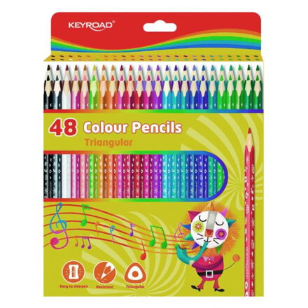 Farbičky KEYROAD drevená 36ks mix farieb
