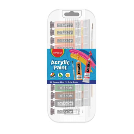 Akrylové farby KEYROAD, 12x12ml mix farieb