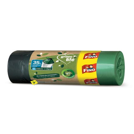 Vrecia zaťahovacie FINO Green Life Easy 35 ℓ, 22 mic., 53 x 60 cm (15 ks)