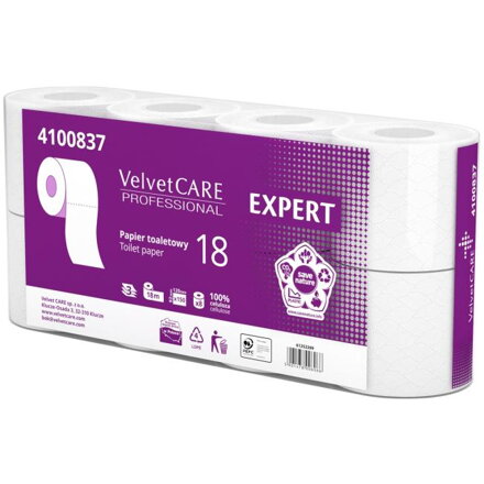 Toaletný papier 3-vrstvový VELVET CARE Expert 18m (8ks)