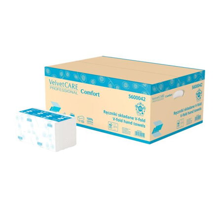 Papierové utierky skladané ZZ V-fold 2-vrstvové biele 23x23cm (20bal.)