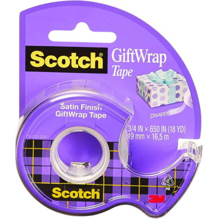 Lepiaca páska Scotch na darčeky 19 mm x 7,5 m s dipenzorom