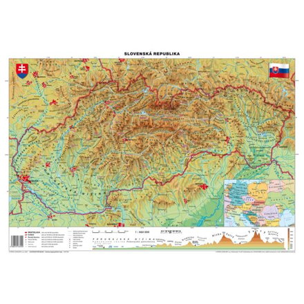 Mapa Slovensko-geografická B1 formát