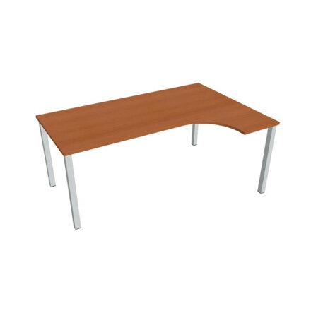 Pracovný stôl Uni, ergo, ľavý, 180x75,5x120 cm, čerešňa/sivá