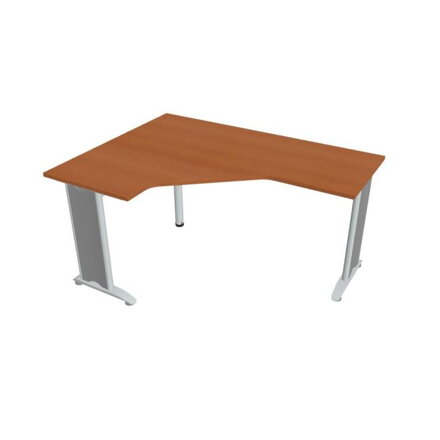 Pracovný stôl Flex, ergo, pravý, 160x75,5x120 (60x60) cm, čerešňa/kov