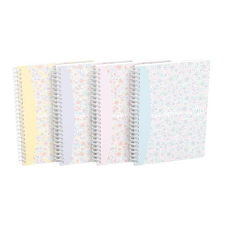 Blok Oxford Floral, A5, 60 listov, linajkový, mix farieb