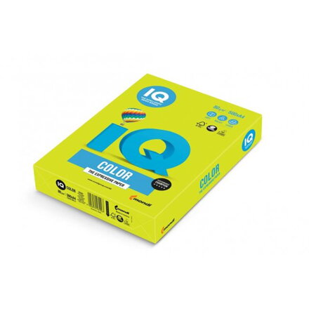 Farebný papier IQ color neónovo zelený NEOGN, A4 80g