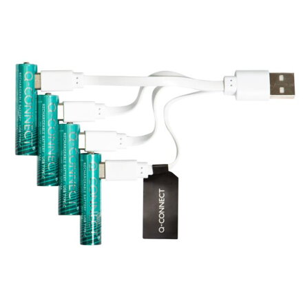 Batérie Q-CONNECT AAA mikrotužkové nabíjateľné USB-C 4 ks