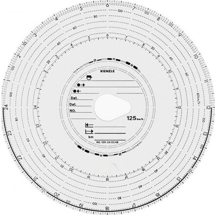 Tachografické kotúče Kienzle 125-24 4B, 100 kusov