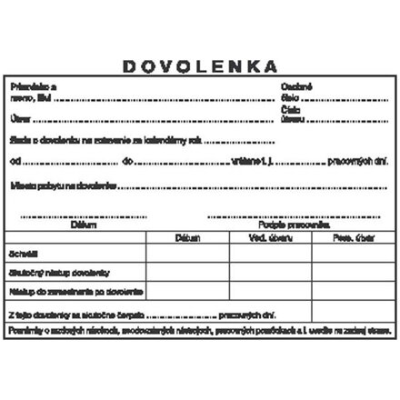 Dovolenka, A6, samoprepis