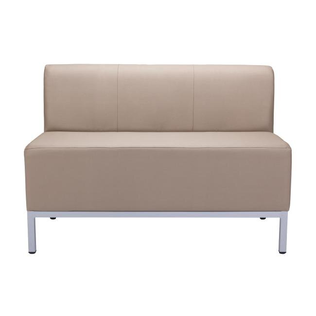 Dvojkreslo Steve, celočalúnené, š. 118 cm, zdravotnícka ekokoža 096, sivá konštrukcia