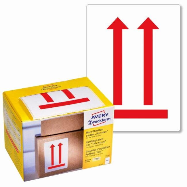 Etikety Avery s varovným symbolom ` Neklopiť` 74x100mm na kotúči Etikety Avery s varovným symbolom ` Neklopiť` 74x100mm na kotúči