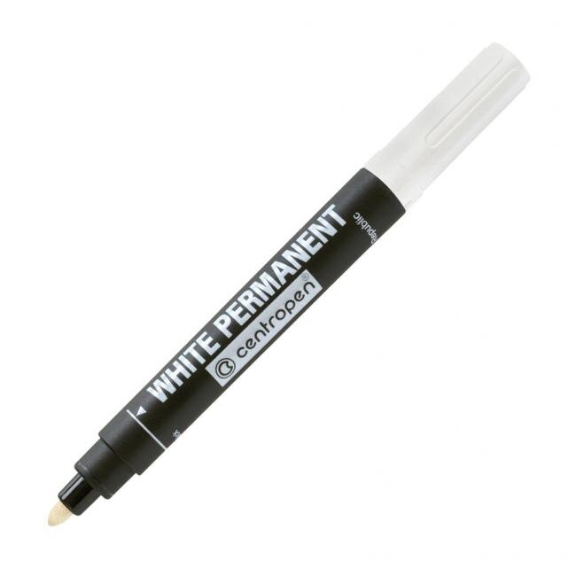 Permanentný popisovač Centropen 8586 biely Permanentný popisovač Centropen 8586 biely