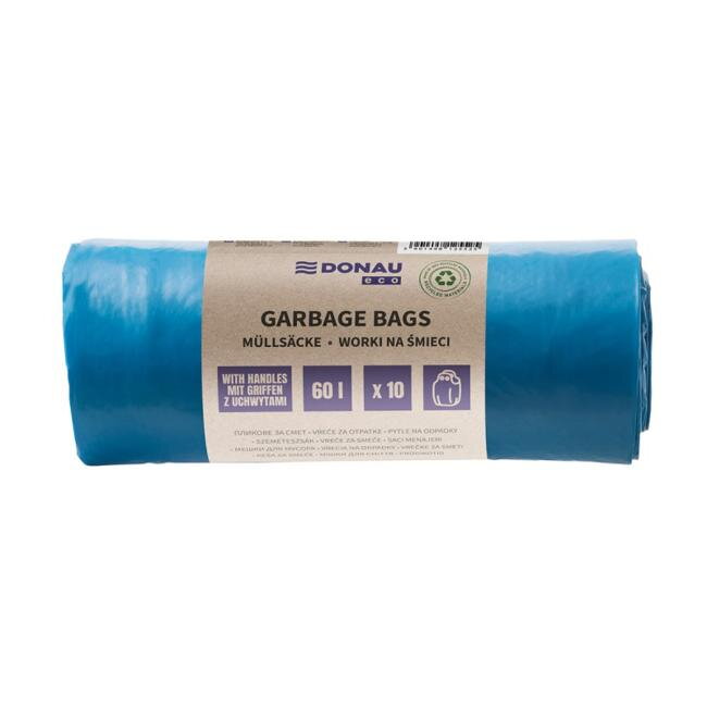 Vrecia zaväzovacie DONAU ECO 60 ℓ, 30 mic, 10 ks, modré Vrecia zaväzovacie DONAU ECO 60 ℓ, 30 mic, 10 ks, modré