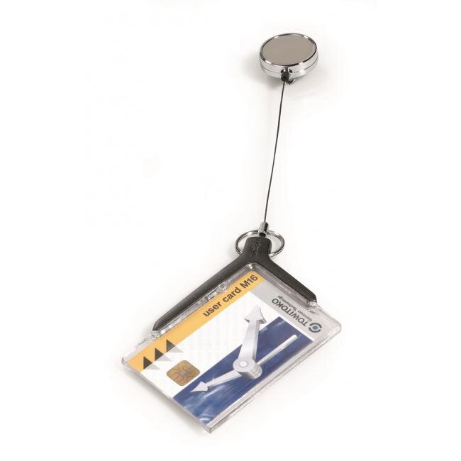 Visačka na plastovú kartu s kotúčom DURABLE CARD HOLDER DE LUXE PRO 85x54mm 10ks Visačka na plastovú kartu s kotúčom DURABLE CARD HOLDER DE LUXE PRO 85x54mm 10ks