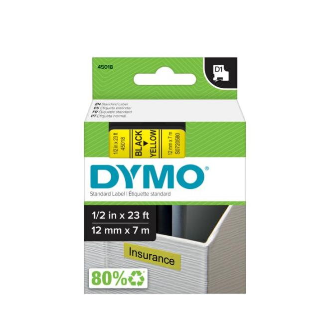 Samolepiaca páska Dymo D1 12 mm žltá/čierna Samolepiaca páska Dymo D1 12 mm žltá/čierna