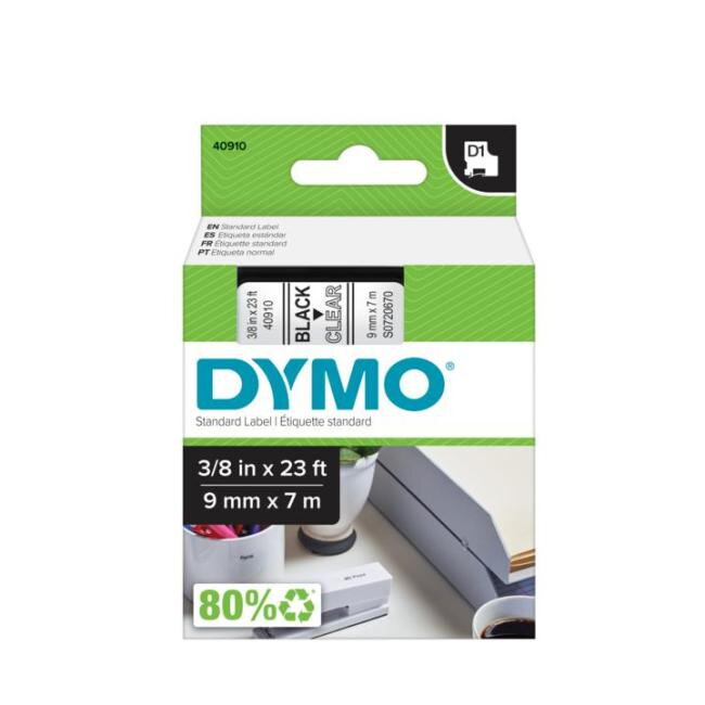 Samolepiaca páska Dymo D1 9 mm číra/čierna Samolepiaca páska Dymo D1 9 mm číra/čierna