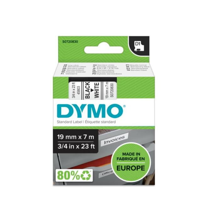 Samolepiaca páska Dymo D1 19 mm biela/čierna Samolepiaca páska Dymo D1 19 mm biela/čierna